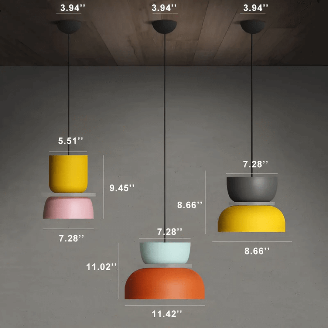 Farverig LED Macaron Design Pendellampe