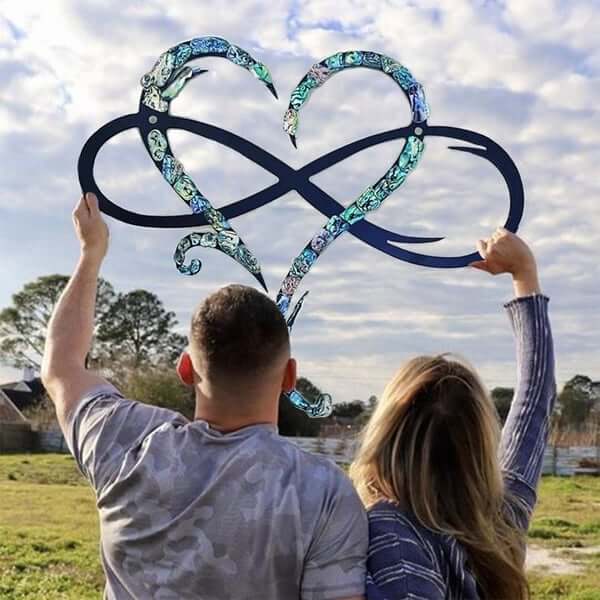 Uendelighedshjerte Vægdekoration - Jern, Perlemor