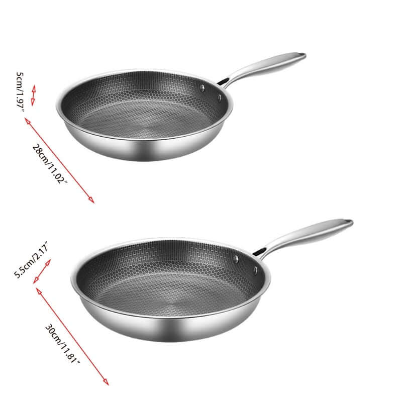 Non-Stick Stegepande 28cm - Rustfrit Stål Induktion - Ridsefast