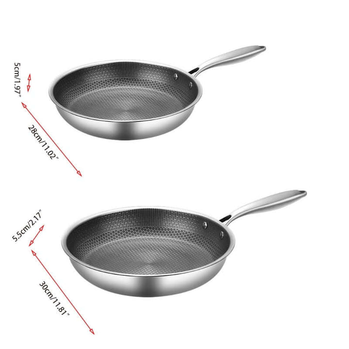 Non-Stick Stegepande 28cm - Rustfrit Stål Induktion - Ridsefast