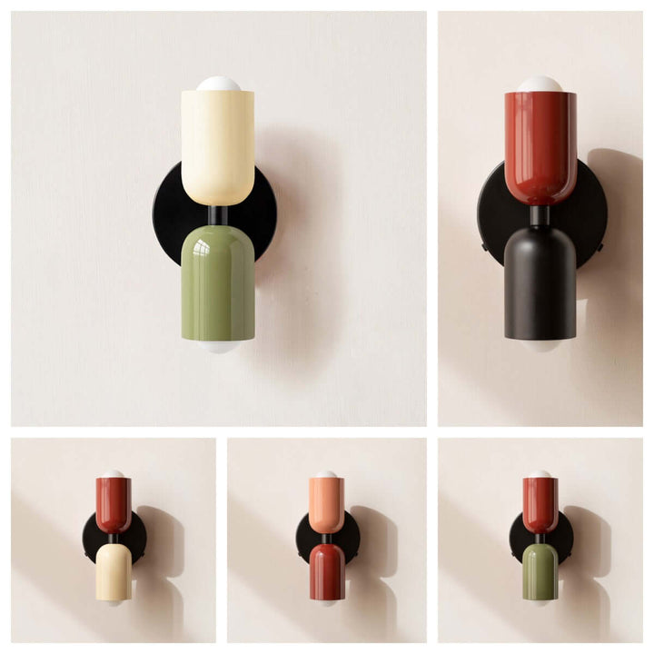 Vintage væglampe med dobbelt hoved i metal