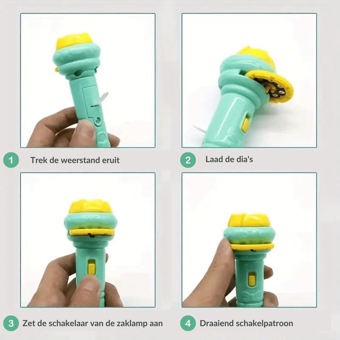Projektor lommelygte til børn - 32 dias