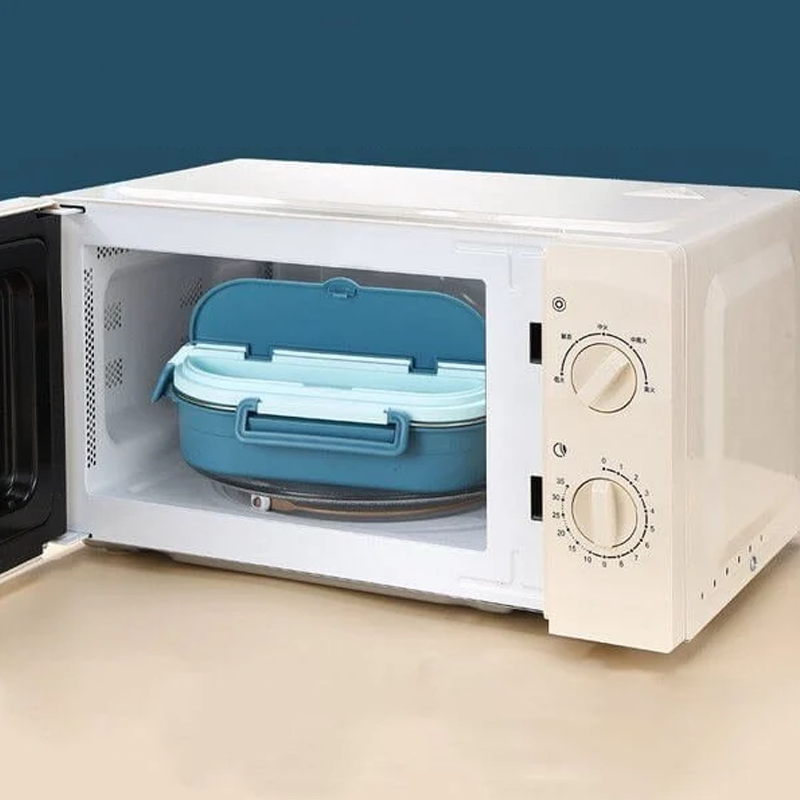 Termo Madkasse i Rustfrit Stål med 3/4 rum, holdbar, stilfuld, opdelt design, frisk mad på farten