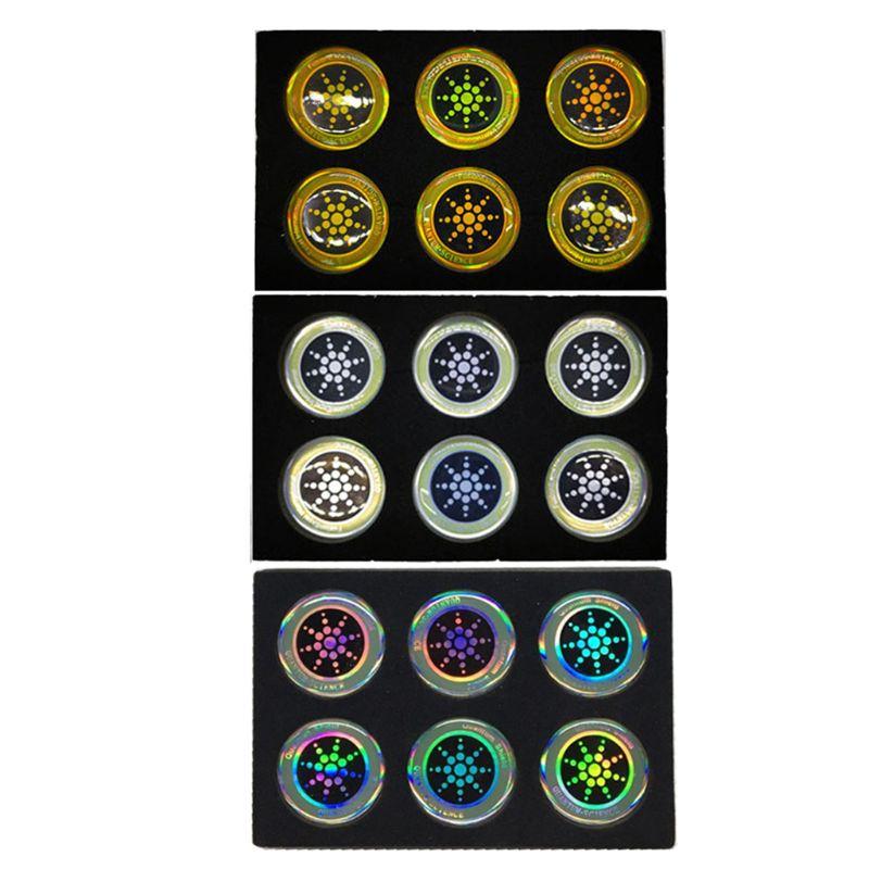 Effektive strålebeskyttelsesklistermærker i guld og sølv til smartphones, beskytter mod elektromagnetiske bølger, 6-pak.