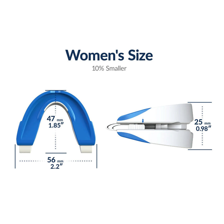 Justerbart Anti-snorke Mundstykke 2.0, gennemsigtigt, ergonomisk, reducerer snorken, forbedrer luftvejene, komfortabelt.