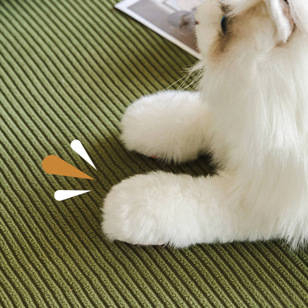 Elastisk fløjls-sofabetræk med elegante lodrette striber, passer til moderne stuer.