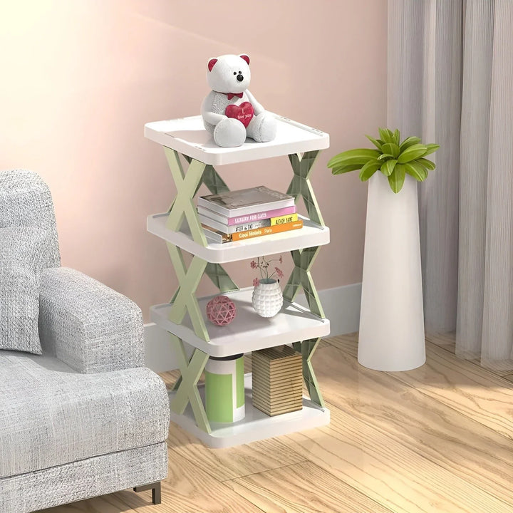 Elegant foldbart skoskab, pladsbesparende og multifunktionelt, perfekt til små rum og entréer i moderne design.