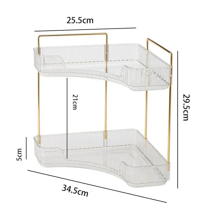 Elegant metal hjørnereol med minimalistisk æstetik, ideel til stilfuld opbevaring og rumeffektivitet i små hjørner.