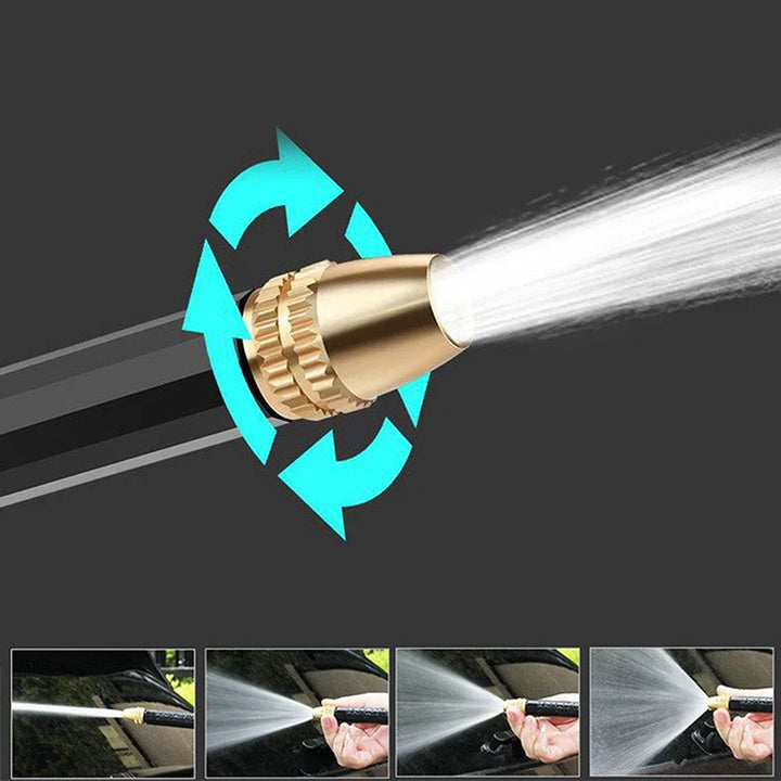 Ergonomisk højtryksvandpistol lavet af ABS og aluminium, kompatibel med haveslanger, ideel til alsidig rengøring.