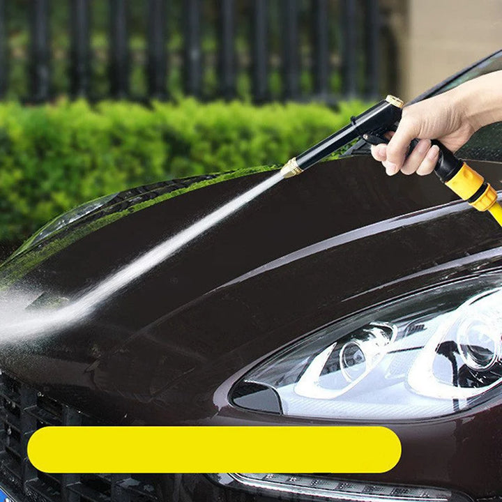 Ergonomisk højtryksvandpistol lavet af ABS og aluminium, kompatibel med haveslanger, ideel til alsidig rengøring.