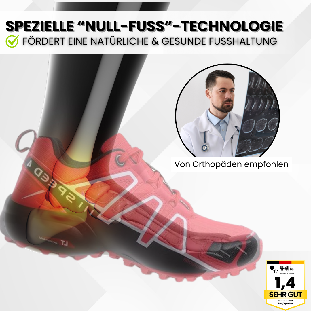 "Ergonomische Wanderschuhe OrthoTrekking IV, grau, rutschfeste Sohle, atmungsaktives Material, ideal fürs Wandern"