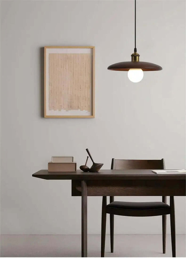 Træ loftslampe pendellampe LED varmhvid