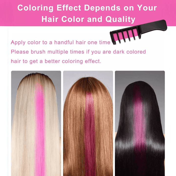 Vaskbar Hårkridtkam - Midlertidig Hårfarve