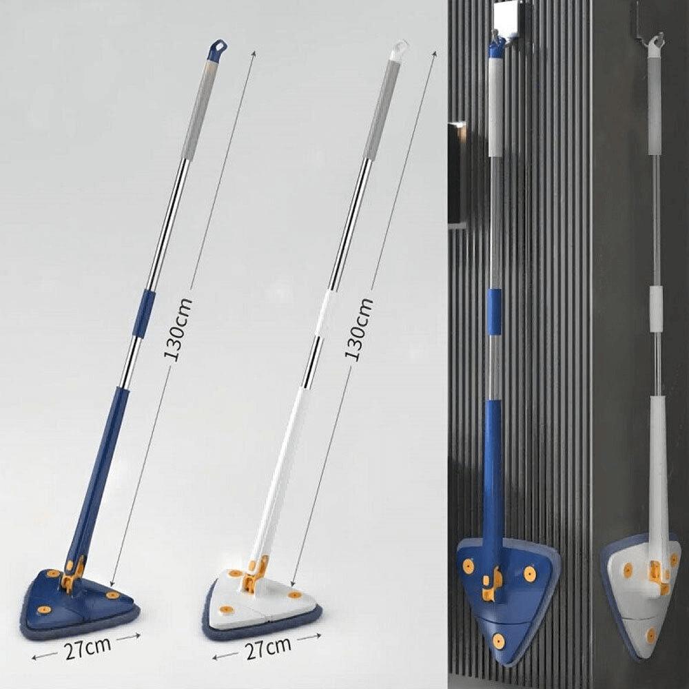 Trekantet moppe med teleskophåndtag til nem hjørnerengøring