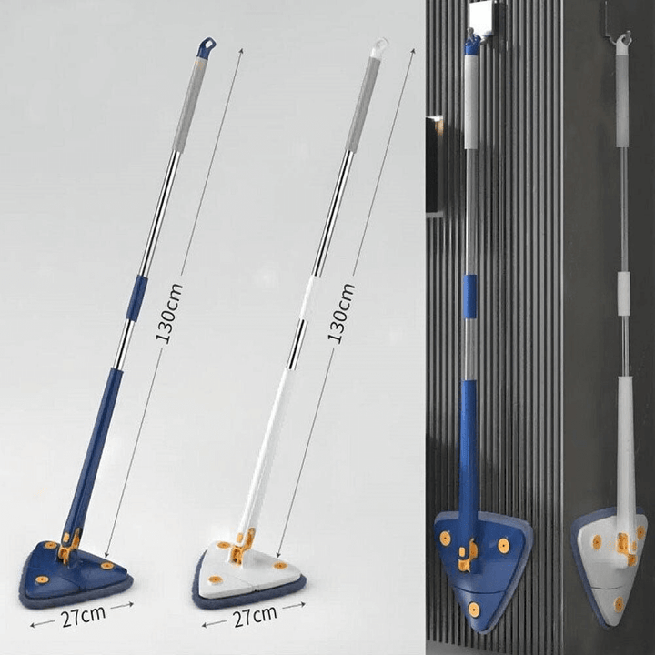 Trekantet moppe med teleskophåndtag til nem hjørnerengøring