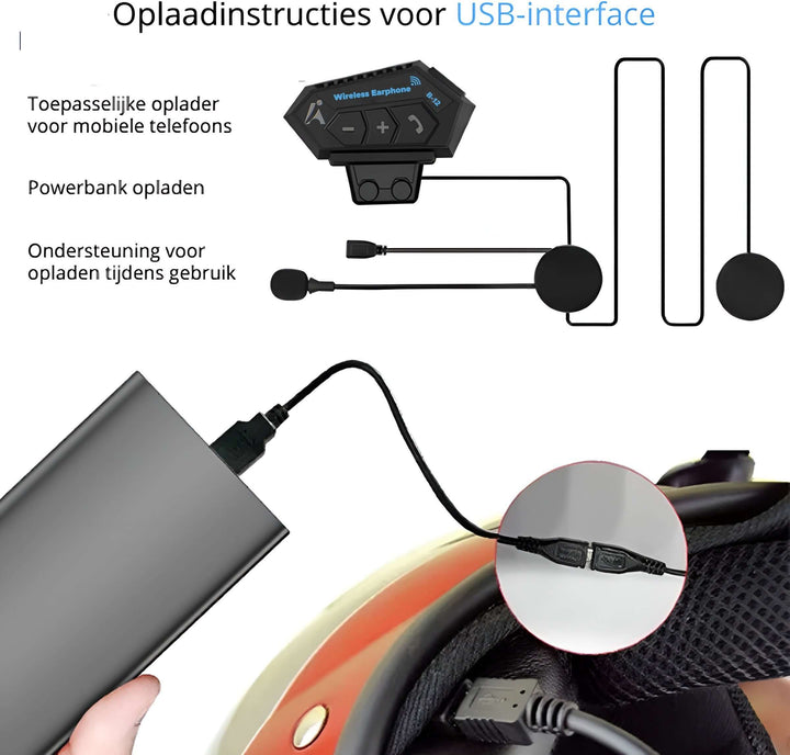 Trådløst Motorcykelhjelm Headset