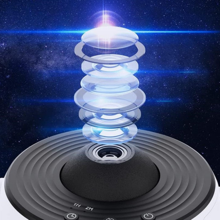 GalaxySky projektor med HD stjernehimmel, oplyst rum med lysende galaksemønstre, ideel til afslapning derhjemme.