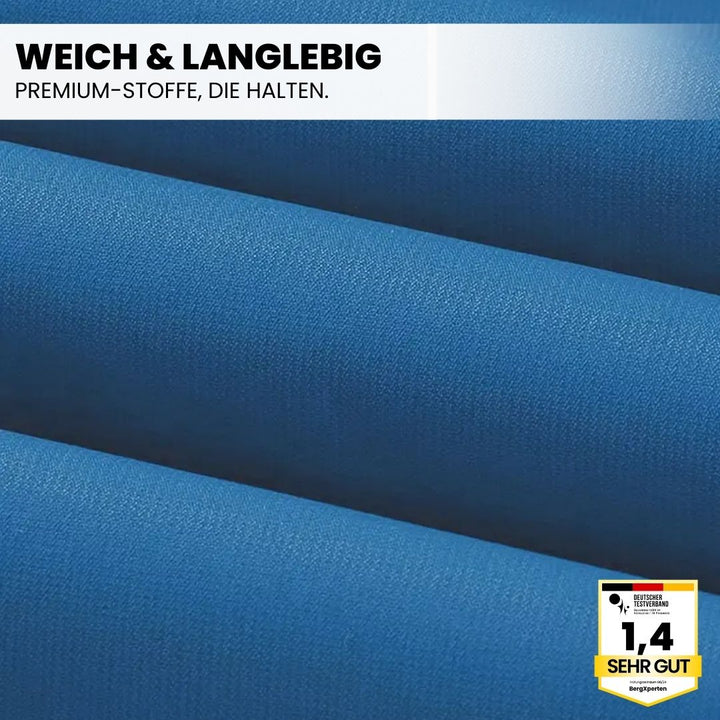 Herre outdoorjakke, vandtæt, varmtforet, med hætte, color-block design, ideel til camping og vandreture