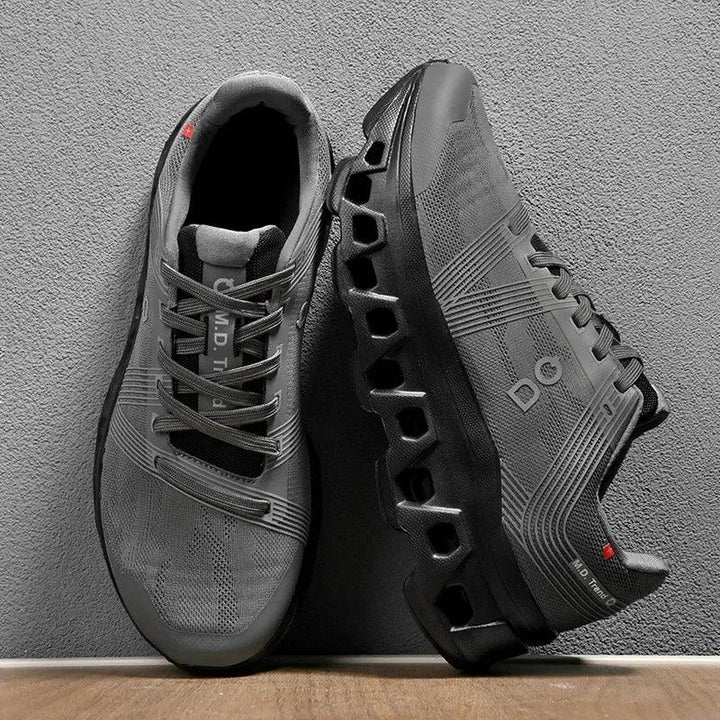 Herre sneakers, åndbare, lette, grå, elegant design, fritid og sport, maksimal komfort, klassisk snøring.