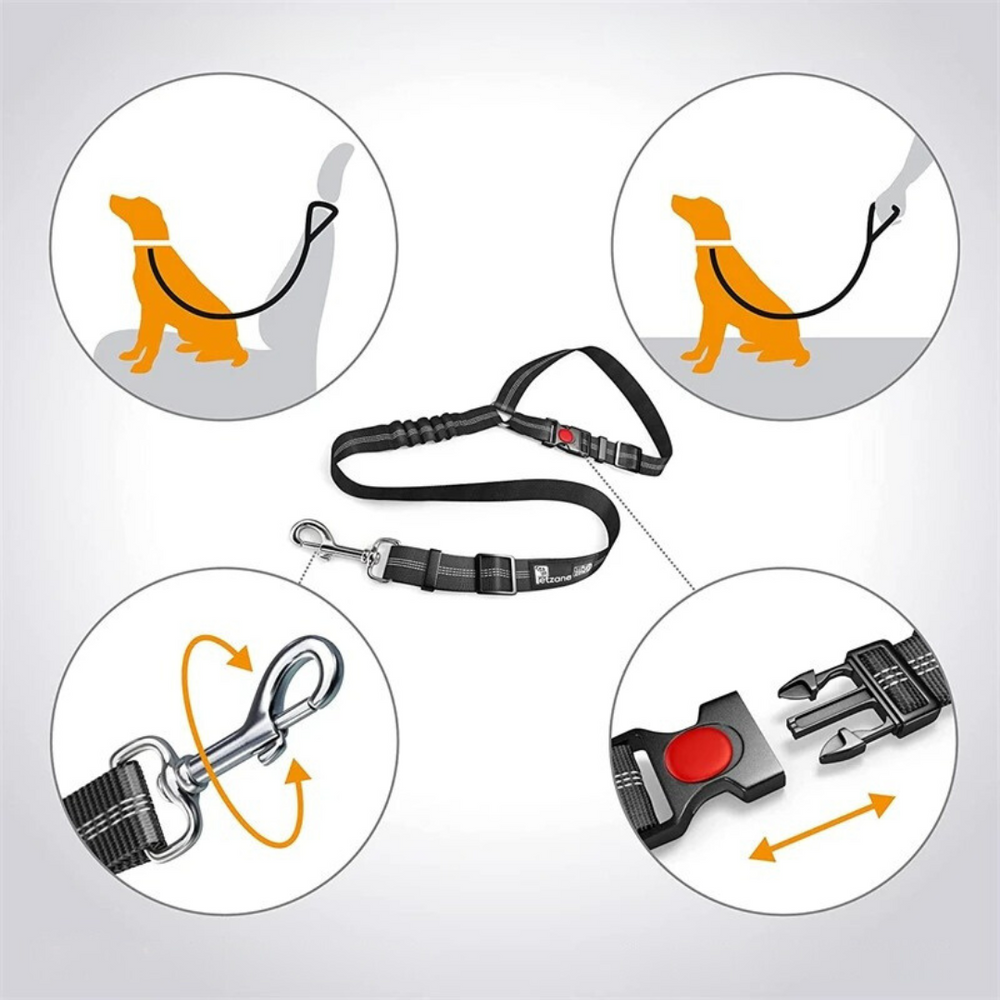 Hundesikkerhedssele med 360° drejekarabinhage i rød, tilbyder sikkerhed og komfort på enhver rejse.