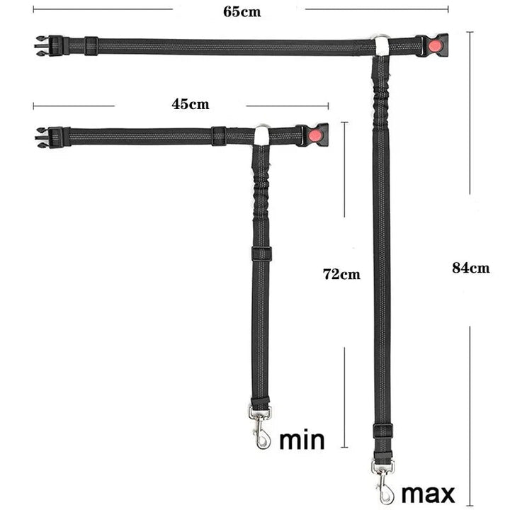 Hundesikkerhedssele med 360° drejekarabinhage i rød, tilbyder sikkerhed og komfort på enhver rejse.