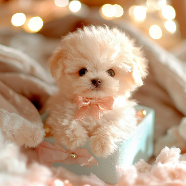 Hyperrealistisk robot-hvalp med livagtige bevægelser og detaljeret udseende, ideel som kæledyrsledsager.