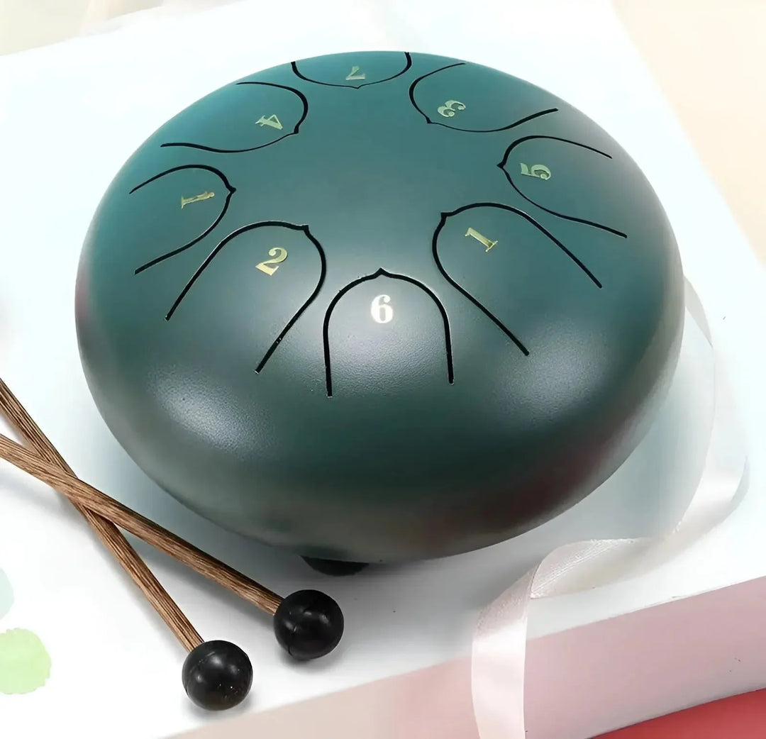 Børne harpetromme i stål med blød lyd, ideel til små musikere, robust og let at spille.