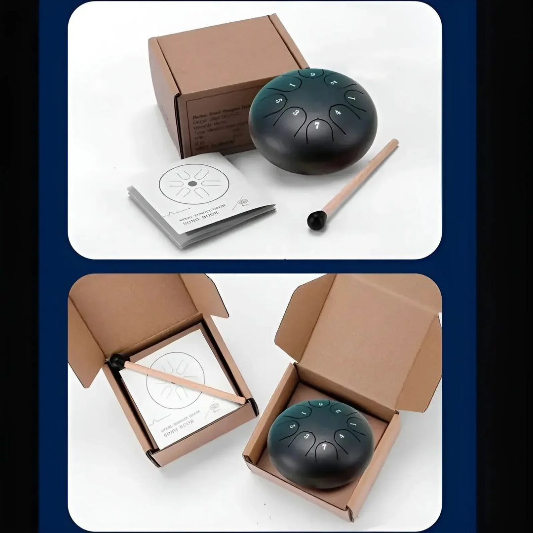 Børne harpetromme i stål med blød lyd, ideel til små musikere, robust og let at spille.