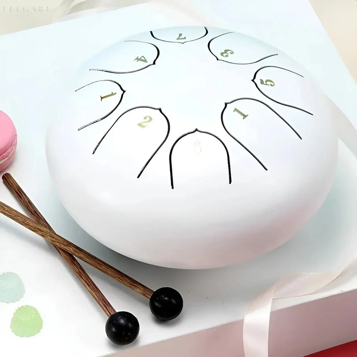 Børne harpetromme i stål med blød lyd, ideel til små musikere, robust og let at spille.