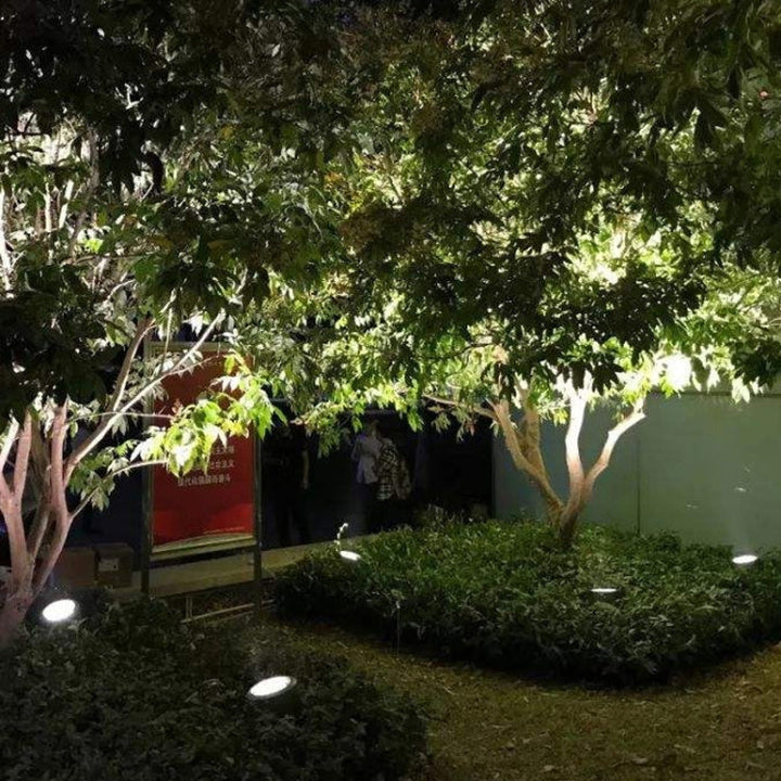 LED-projektør COB-lampe, vejrbestandig, med 7 farver, fremstillet af trykstøbt aluminium, IP65, til udendørs belysning, 360° drejelig