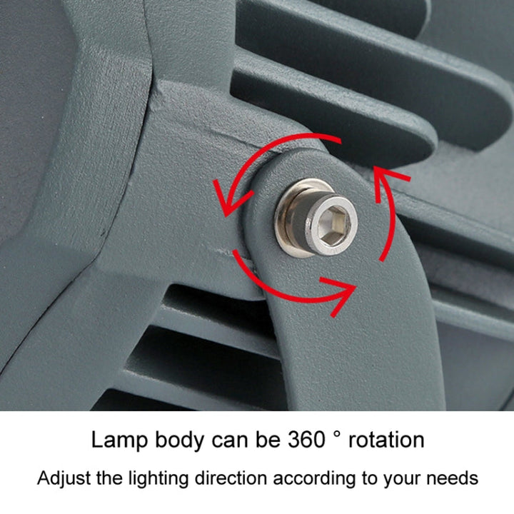 LED-projektør COB-lampe, vejrbestandig, med 7 farver, fremstillet af trykstøbt aluminium, IP65, til udendørs belysning, 360° drejelig