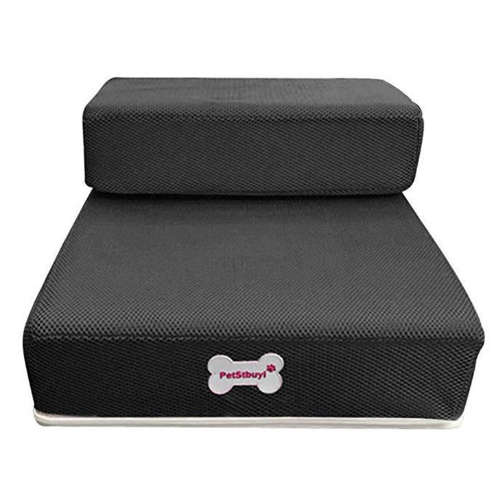 Luksuriøs hundetrappe med skridsikre trin og blød polstring til sofa og seng, ideel for små hunde og seniorer.