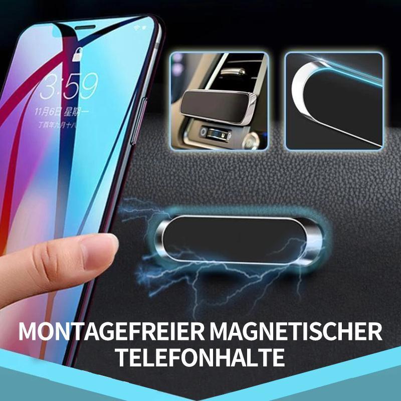 Magnetisk telefonholder i bilen, kompakt med 6 magneter, monteret på instrumentbrættet, uden beslag og sikker.
