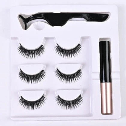 Magnetiske øjenvipper for ekstra volumen, naturligt look, nem at påføre uden lim, glamourøst udseende.