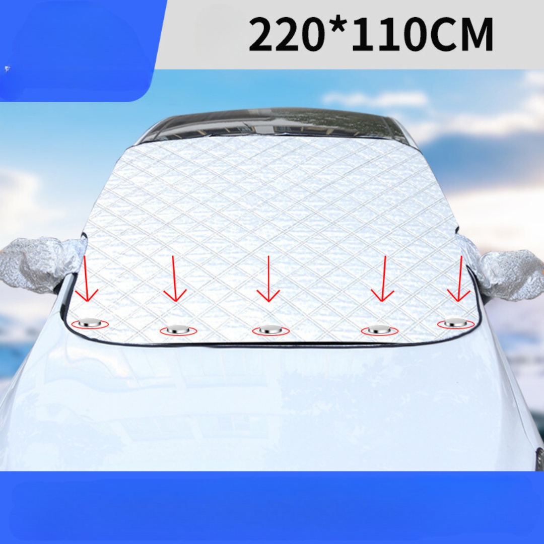 Magnetisk forrudebetræk beskytter bilen mod sne og is, med stærke magnetiske kanter, alsidig anvendelse.