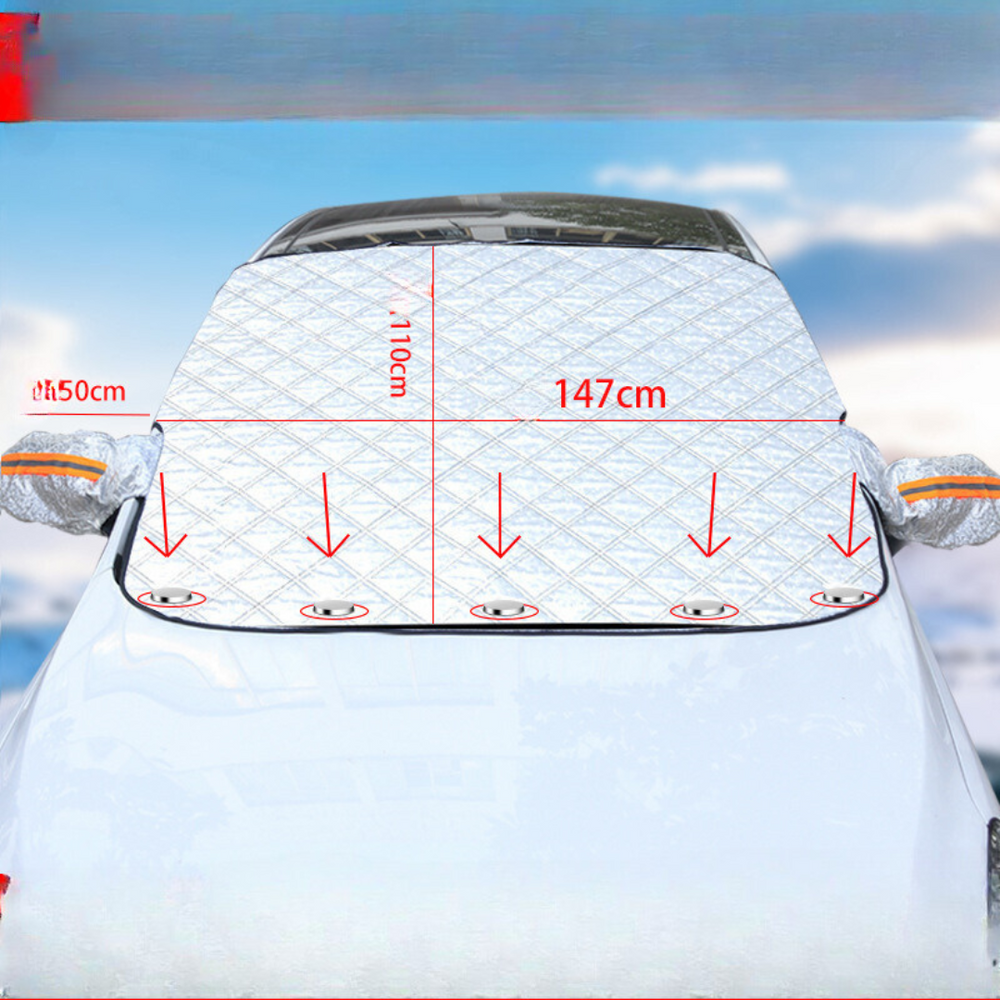 Magnetisk forrudebetræk beskytter bilen mod sne og is, med stærke magnetiske kanter, alsidig anvendelse.