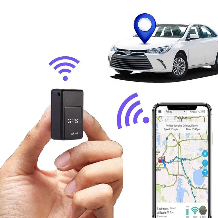 Magnetisk Mini GPS-tracker, kompakt, sort, til diskret sporing. Stærk magnet, nem installation, intet abonnement nødvendigt.