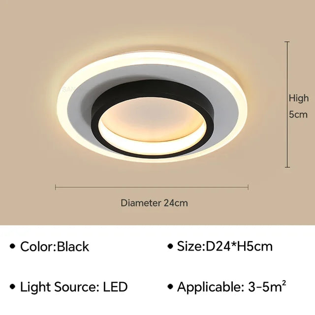 Minimalistisk moderne loftslys med rene linjer i akryl og metal, ideel til elegant rumbelysning.