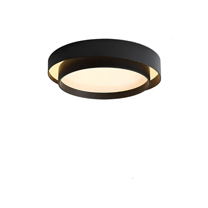 Minimalistisk NordicAura LED Loftlampe i hvidt, fladt design, energibesparende, jævn belysning til stue.