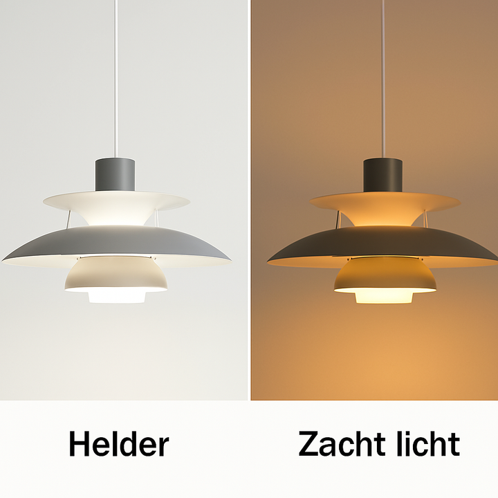 Moderne rund LED-loftslampe med dæmpbart lys, elegant design, fremstillet af aluminium og akrylglas