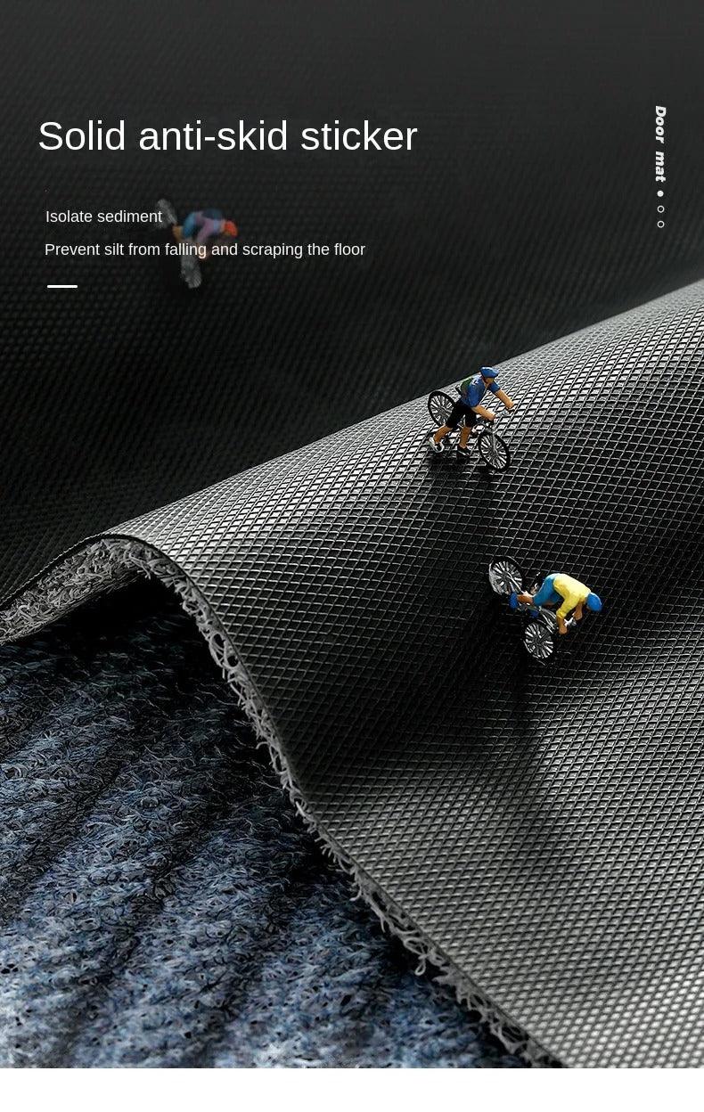 Moderne skridsikker PVC-gulvmåtte, rektangulær, grøn, perfekt til stilfulde indgangspartier.