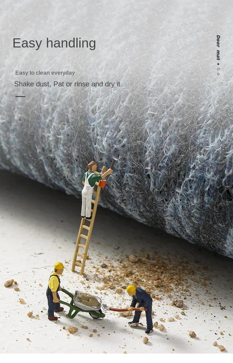 Moderne skridsikker PVC-gulvmåtte, rektangulær, grøn, perfekt til stilfulde indgangspartier.