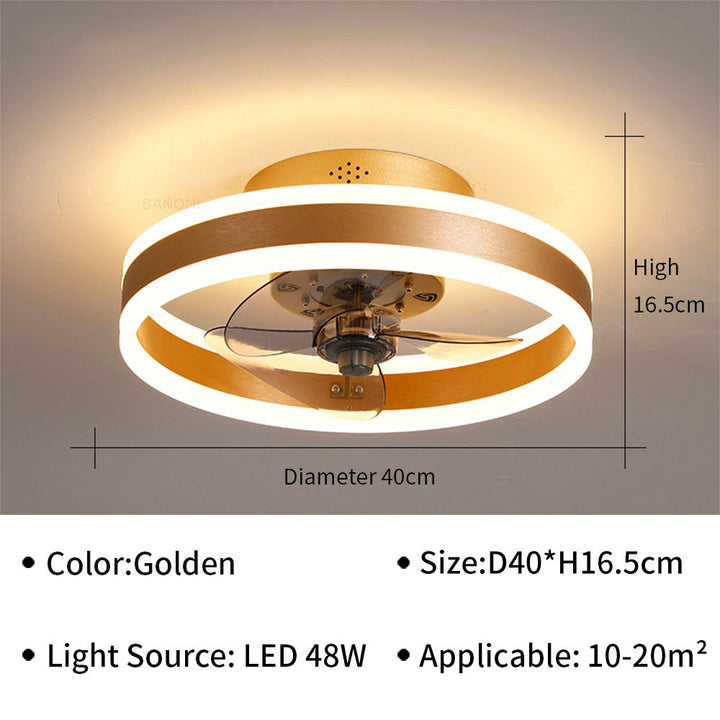Modernt LED loftventilator med elegante vinger og integreret LED-belysning, perfekt til stue eller kontor.