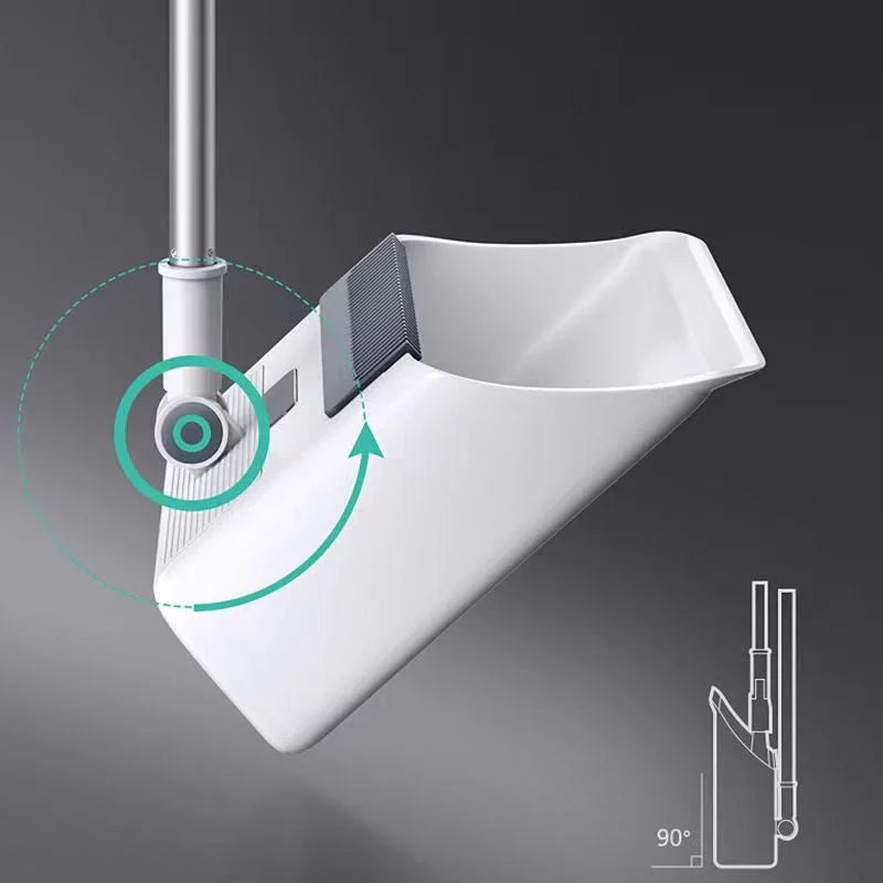 Multifunktionelt 3-i-1 kost- og fejebakke-sæt, ergonomisk, holdbart, med integreret kost, børste og fejebakke.