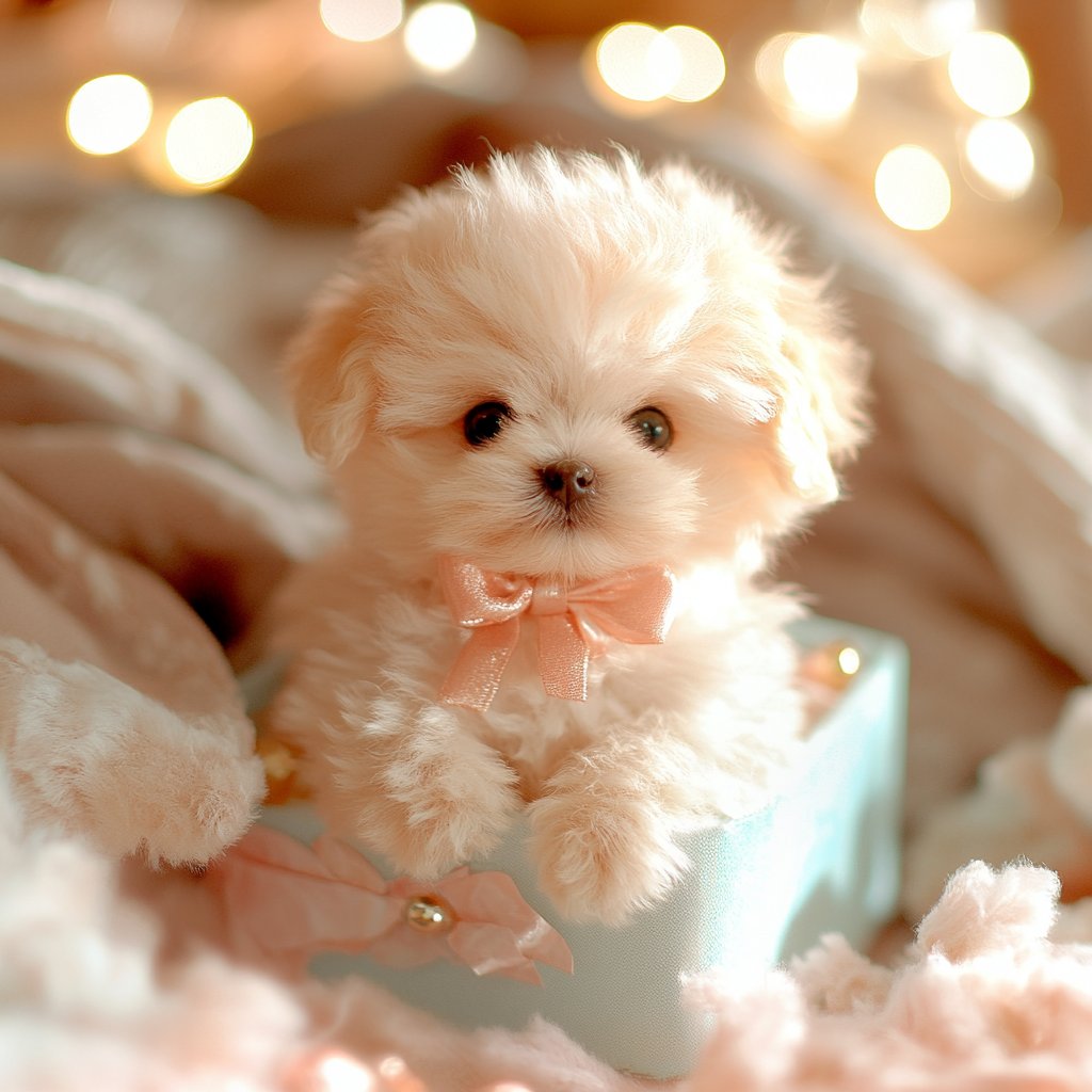 Realistisk interaktiv plyshund, brun og hvid, med blød pels, reagerer på berøringer, ideel til børn og seniorer.