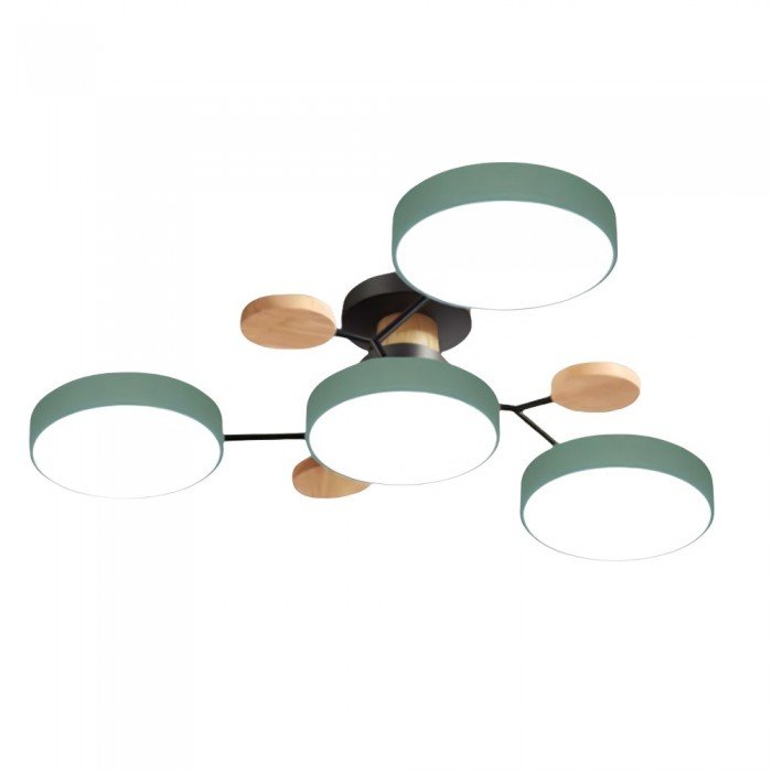 Nordisk LED-loftlampe, forgrenet design, skandinavisk, mat hvid, varmhvidt lys, energieffektiv, 60 cm diameter