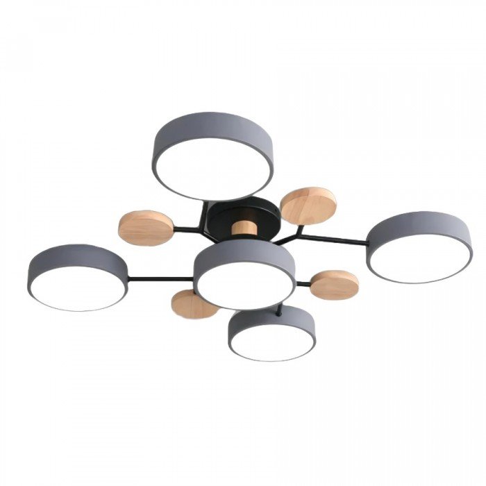 Nordisk LED-loftlampe, forgrenet design, skandinavisk, mat hvid, varmhvidt lys, energieffektiv, 60 cm diameter