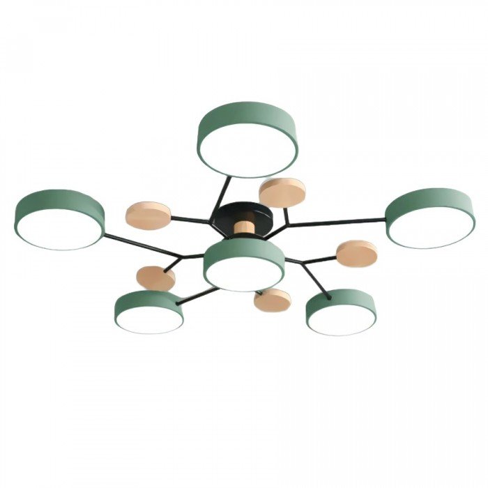 Nordisk LED-loftlampe, forgrenet design, skandinavisk, mat hvid, varmhvidt lys, energieffektiv, 60 cm diameter