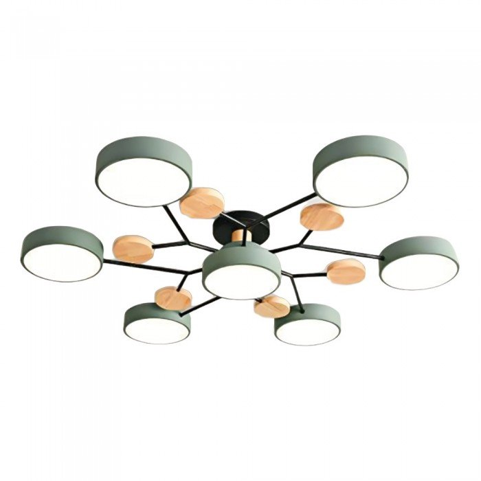 Nordisk LED-loftlampe, forgrenet design, skandinavisk, mat hvid, varmhvidt lys, energieffektiv, 60 cm diameter