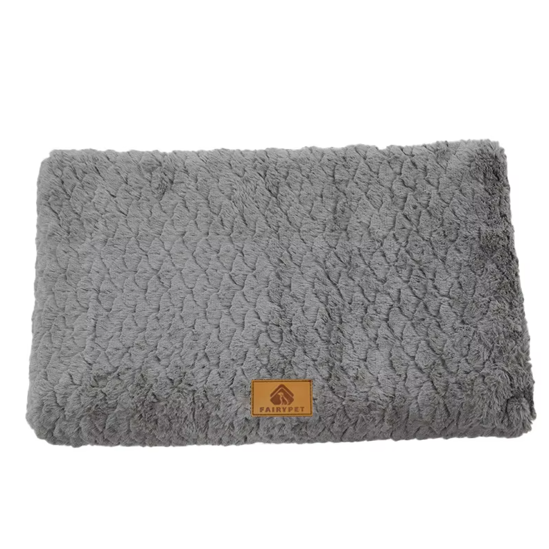 Ortopædisk hundeseng, blød kæledyrsmåtte med plysset overflade til støtte for ældre hunde og katte